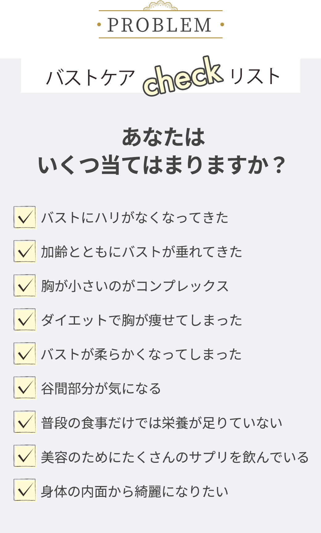 バストケアcheckリスト